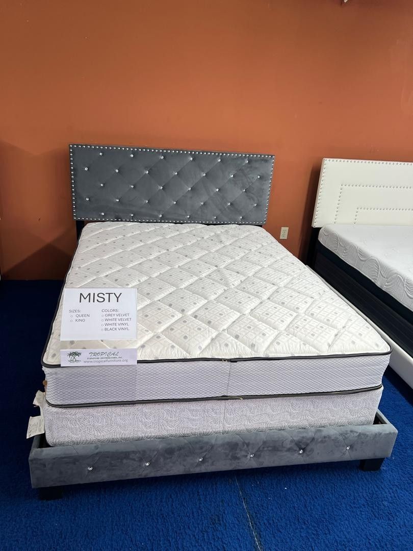 NEW BED FRAME FULL QUEEN AND KING SIZE WITH MATTRESS AND BOX SPRING