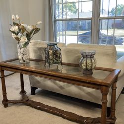 Large Oak 5 Ft. Sofa Table / Entry Console / Accent Table 