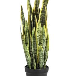 New Artificial Snake Plant 26 inches Fake Sansevieria Artificial Potted Plants for Indoor and Outdoor