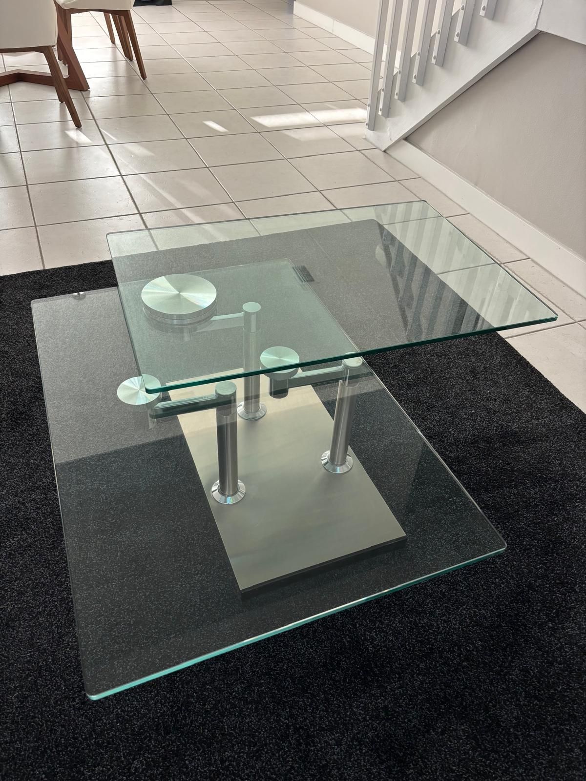 Modern Convertible Glass Coffee Table