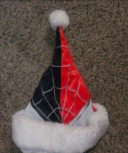 Spider-man plush kids santa hat