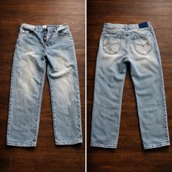 Blue Vintage Washed Baggy Jeans 