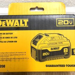 Dewalt 20V 8 Ah Battery Lithium Ion Authentic New Seal In Box