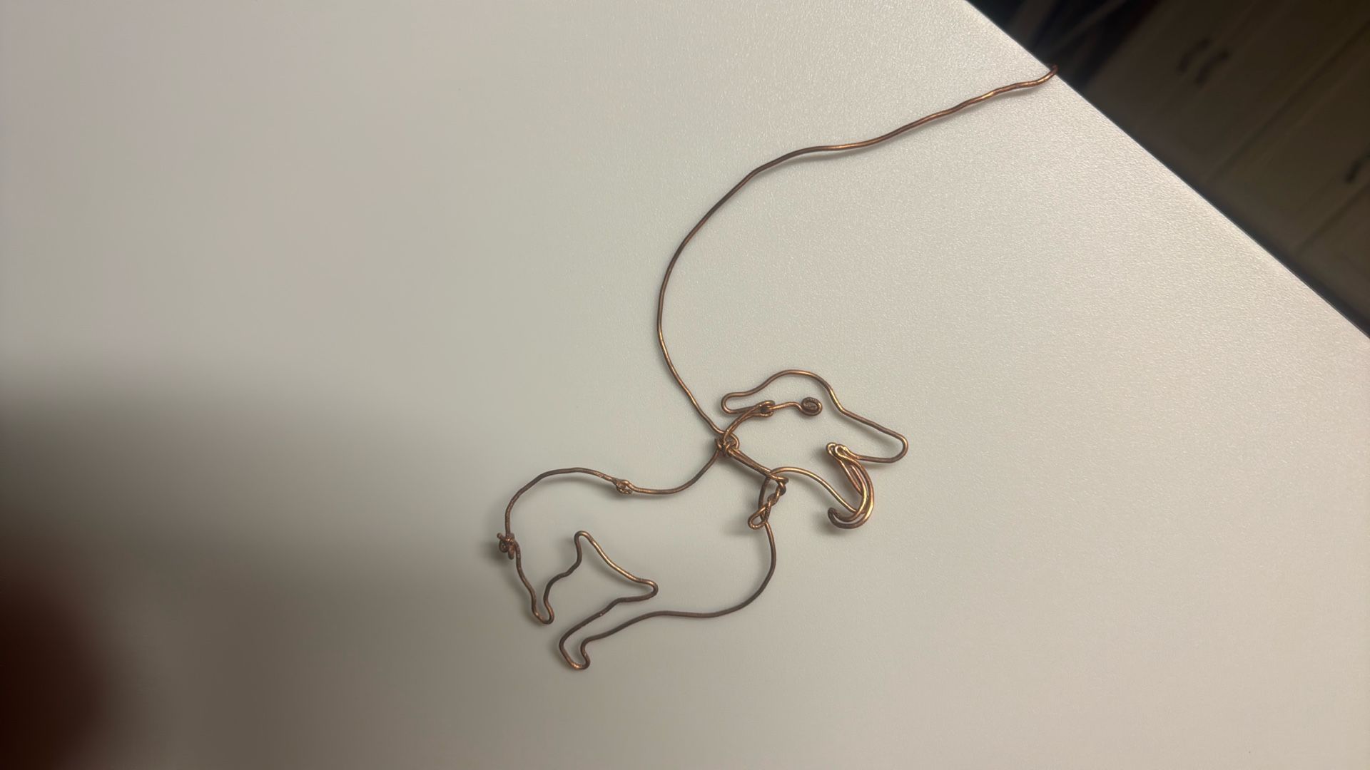 Handmade Copper Wire Dog Sculpture