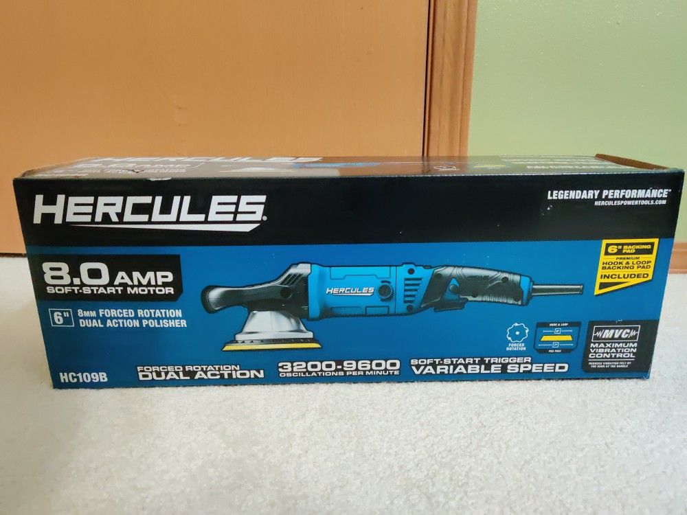 HERCULES 8.0 AMP 6" Forced Rotation Dual Action Polisher (HC109B) - NEW IN BOX!