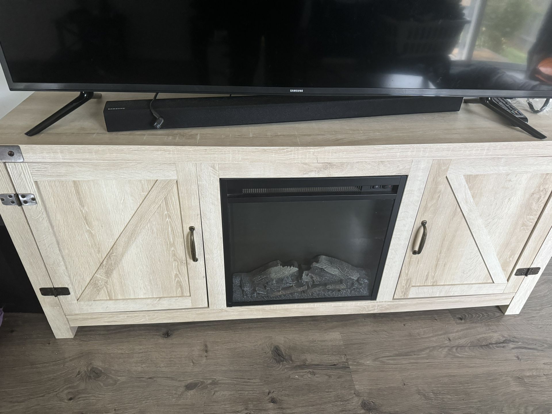 TV Stand With Fire Place & Storage