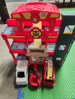 Firestation with cars and helicopter