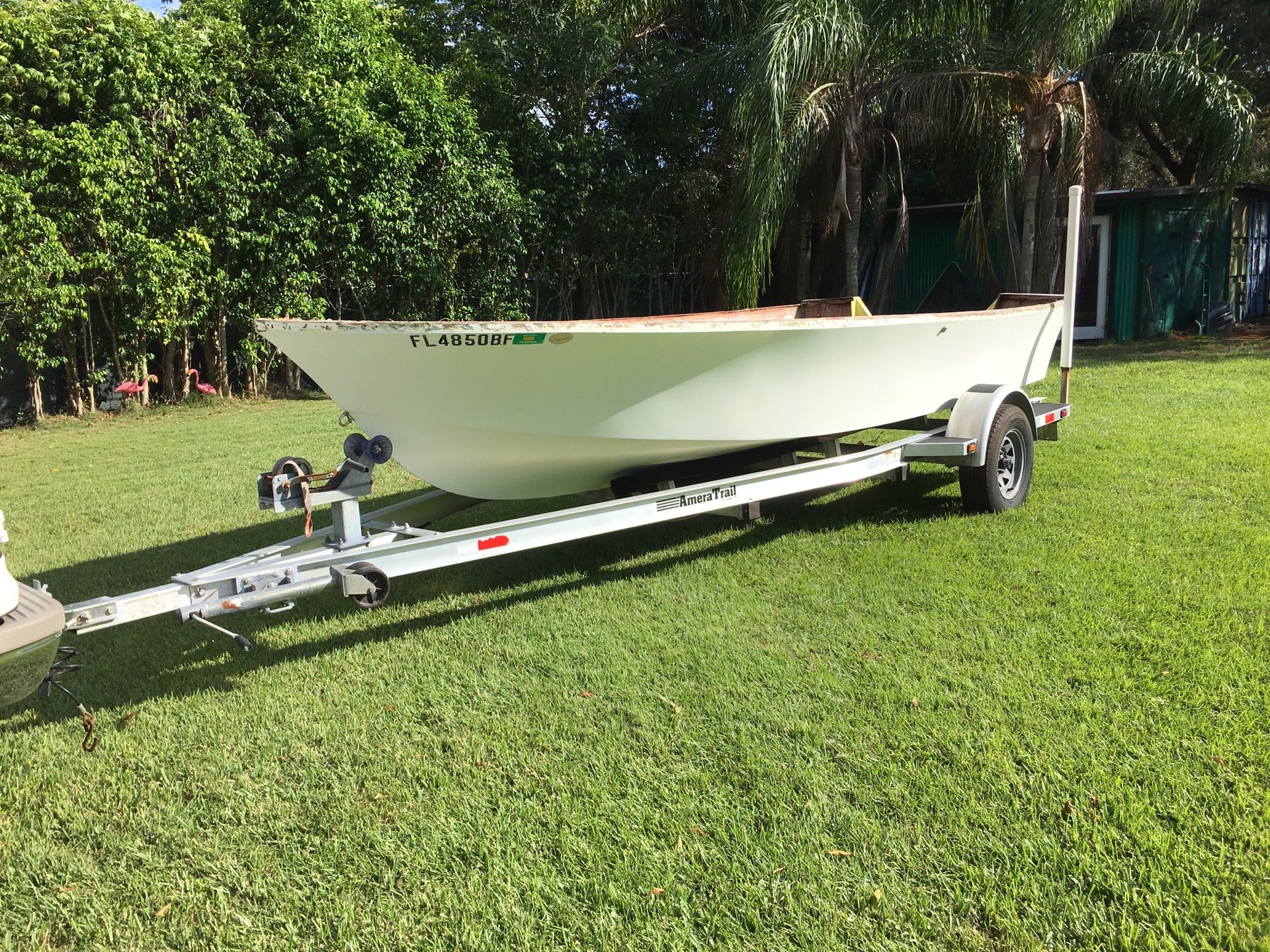 Ameritrail custom trailer & 17’ bare hull boat fiberglass project for