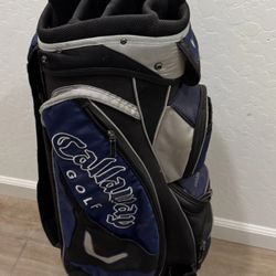 Callaway Cart Bag 8 Way Divider Cooler Pockets Blue & Black