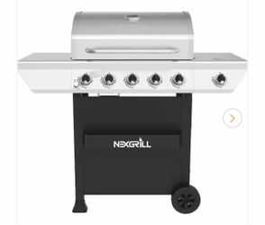 Nexgrill 5-Burner Propane Gas Grill in Stainless Steel with Side Burner and Condiment Rack