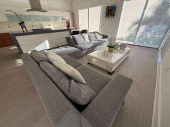 Modern Grey Fabric Modular Sectional Sofa — Scan Design Furniture