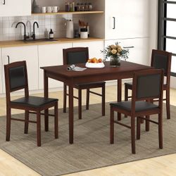 7-Piece Wood Dining Table and Chair Set