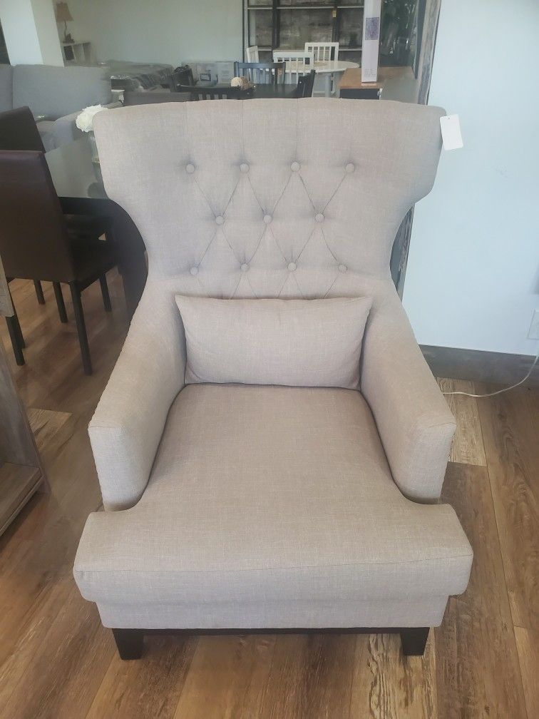 Wing Back Accent Chair With Nail Heads (New)