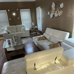 All White Two Pieces In A Sectional