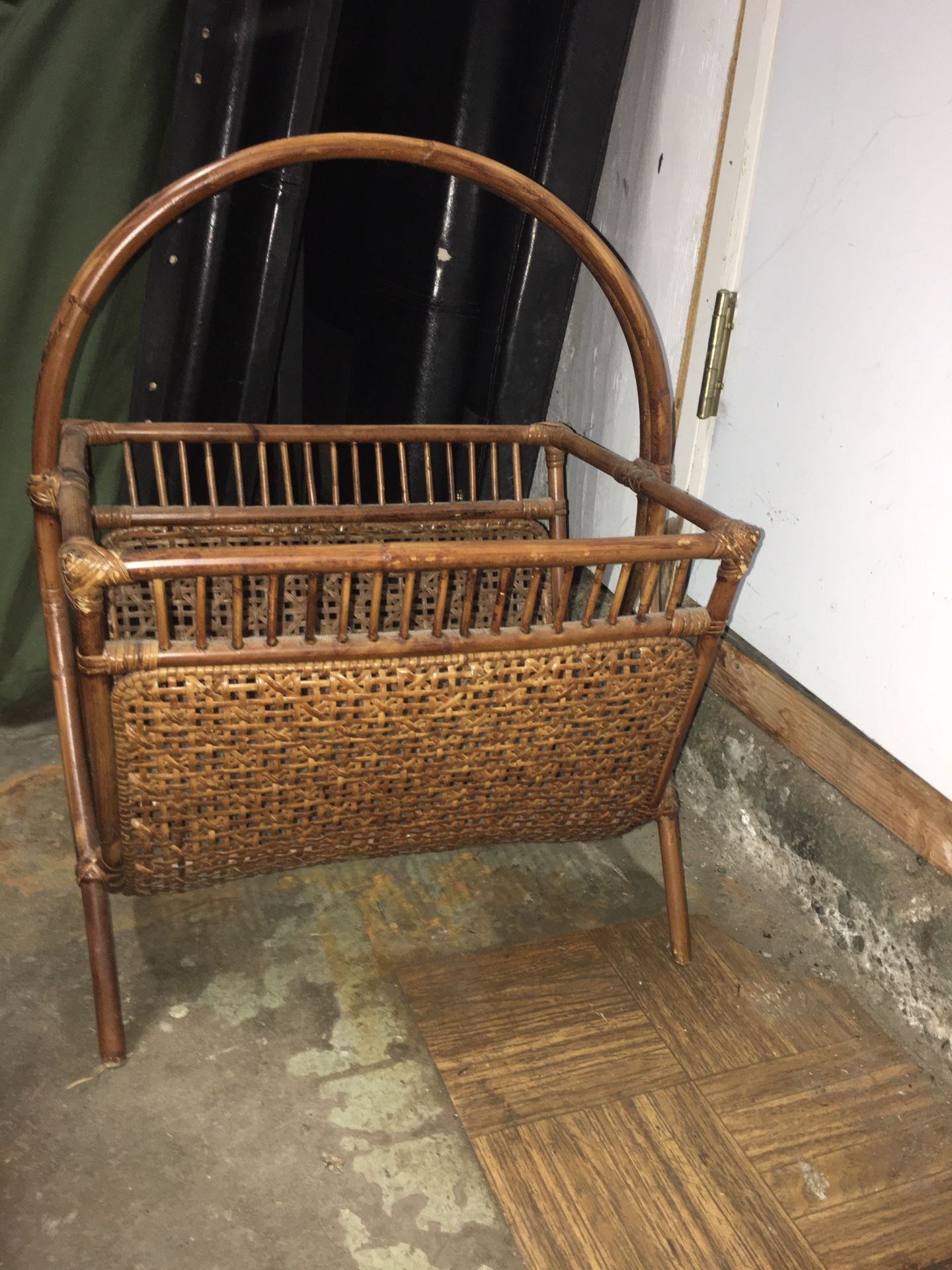 Bamboo Wicker Magazine Rack