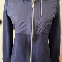 Lauren Ralph Lauren ZipUp NAVY Windbrker Polo Women SZ  Small fleece lined