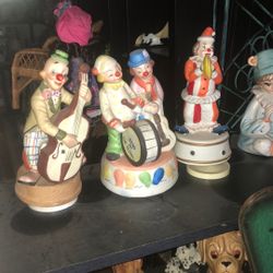Musical Clown Figurines From Albert Price Collection 