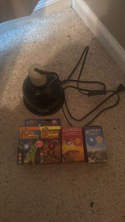Reptile light fixture and bulbs