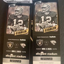 2  Tickets Las Vegas Raiders vs Jacksonville Jaguars 11/02//2025