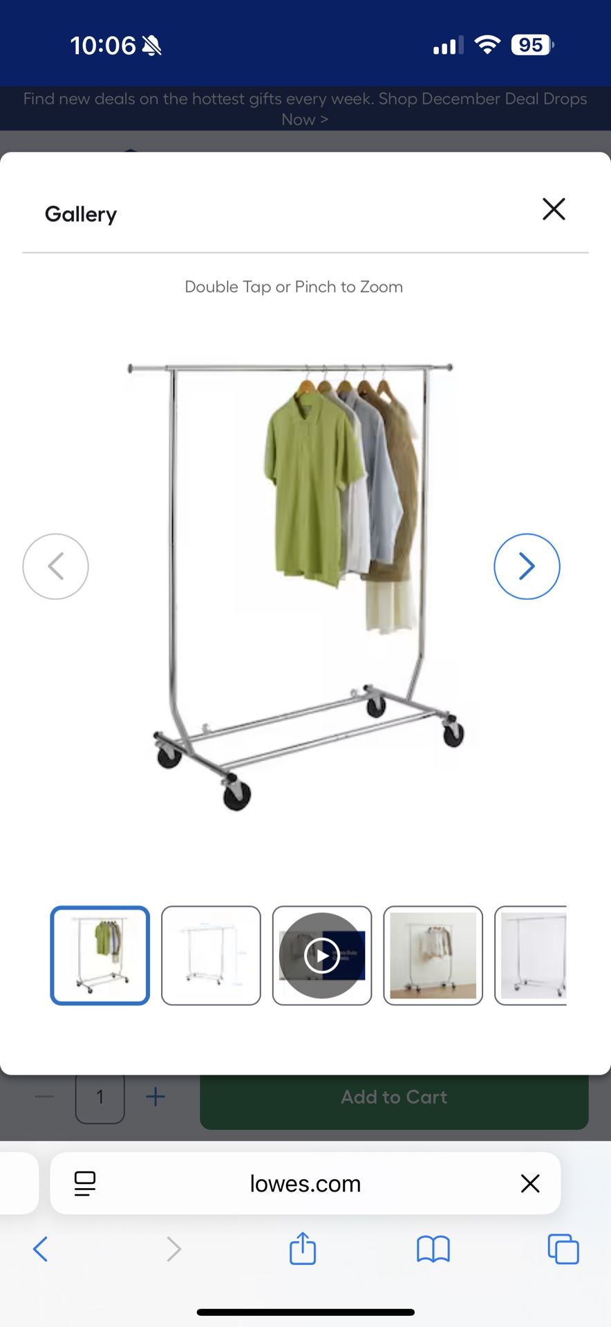 Rolling Clothing Rack