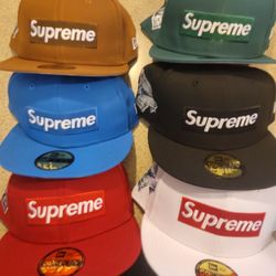 Supreme New Era Money Box Logo Fitted Hats for Sale in New York