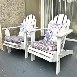 Adirondack Patio Chairs with Cushions – Set of 2
