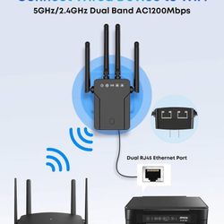 new WiFi to Ethernet Adapter Wireless Bridge - AC1200 5G/2.4G Dual Band Wireless Ethernet Adapter LAN Rj45 Port Convert Wired Device to WiFi to Wired 