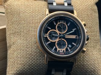 Avantwood Black & Rose Gold Wood Chronograph Watch – 44mm RETAIL: $284.50
