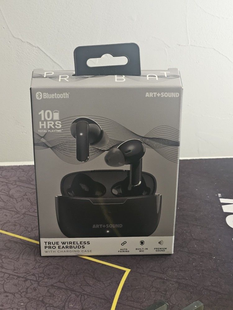Bluetooth True Wireless Pro Ear Buds BLACK Built in Mic Charge Case