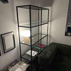 3 Tier Metal & Glass Shelf Unit, 39 3/8x68 7/8 "