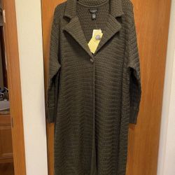 Vintage Dialogue Long Sleeved Cardigan Sweater 3XL