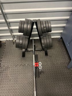 Plates and barbells and storage