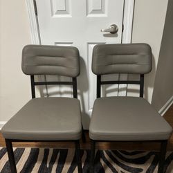Gently Used Metal Dining Chairs with Cushion – $25 (Moving Sale)