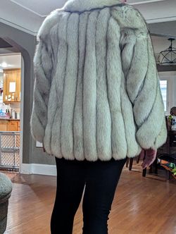 Blue Fox Fur Coat From Saga Fox
