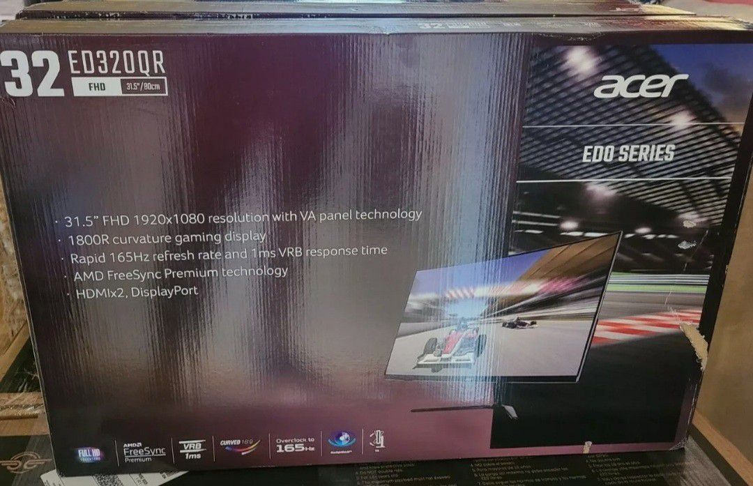 NEW Acer 32" Curved FHD 1920x1080 HDMI DP 165Hz 1ms Freesync LED Gaming Monitor