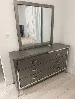 cómoda de 6 gavetas con espejo mesa de noche
