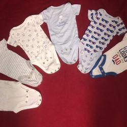 Baby Boy Newborn Bodysuits Mittens Hat 13-pc Lot 