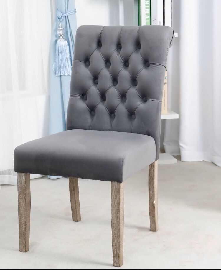 Tufted Upholstered Camran High Back Velvet Charcoal, Gray dining chair tables restaurant bar chairs