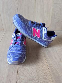 New Balance Womens Sz 7 Purple Pink Gold KL574SQG