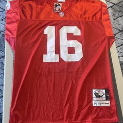 Joe Montana 1989 Mitchell & Ness Red Throwback Jersey Size 50 With Tags