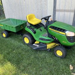 Mulching Riding Lawn Mower With Cart
