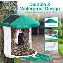 Bird Feeder with Camera with AI Solar Panel Smart Bird House with Cam Live View