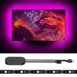 TV Backlight LED Strip Lights - 6.56FT RGB LED Strip USB Powered Music Sync for 24 Inch-60 Inch TV Multi DIY Color Waterproof Built-in Mic