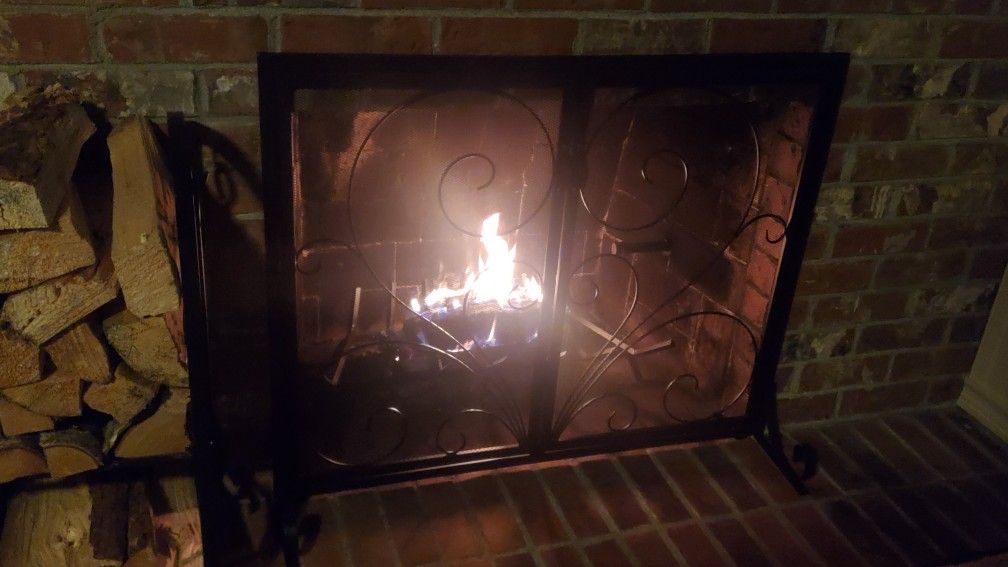 Fireplace Screen With Magnetic Doors