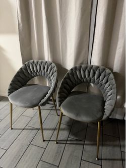 Gray velvet chairs