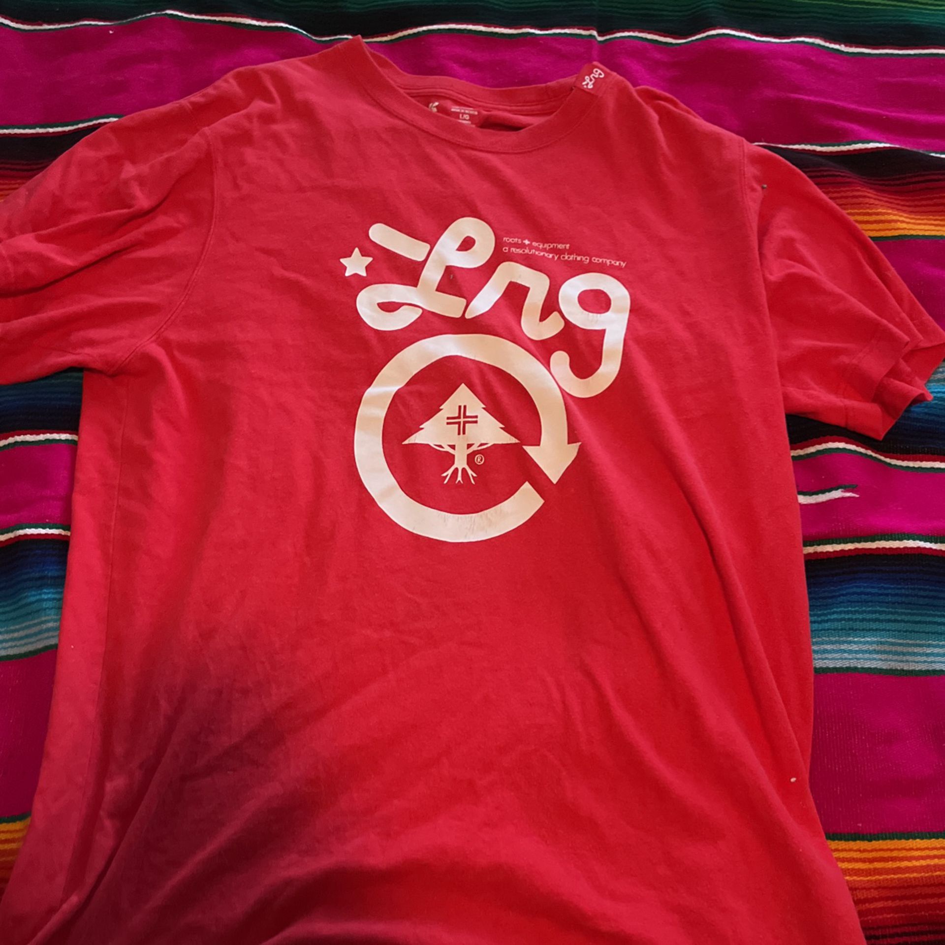 LRG Logo Red T Shirt Size Large