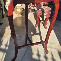 Vintage Asian Wood Half Table