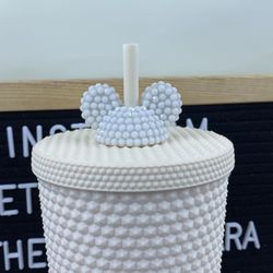 White Mickey Straw Topper