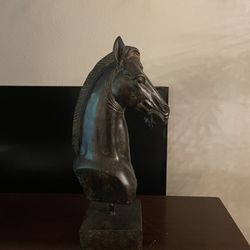 Wooden Horse Head Sculpture – Equestrian / Rustic Decor