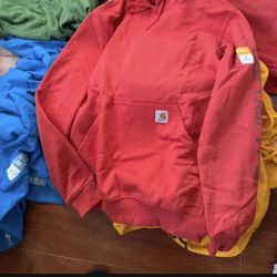 carhartt mens sweater hoodie red small new with tags